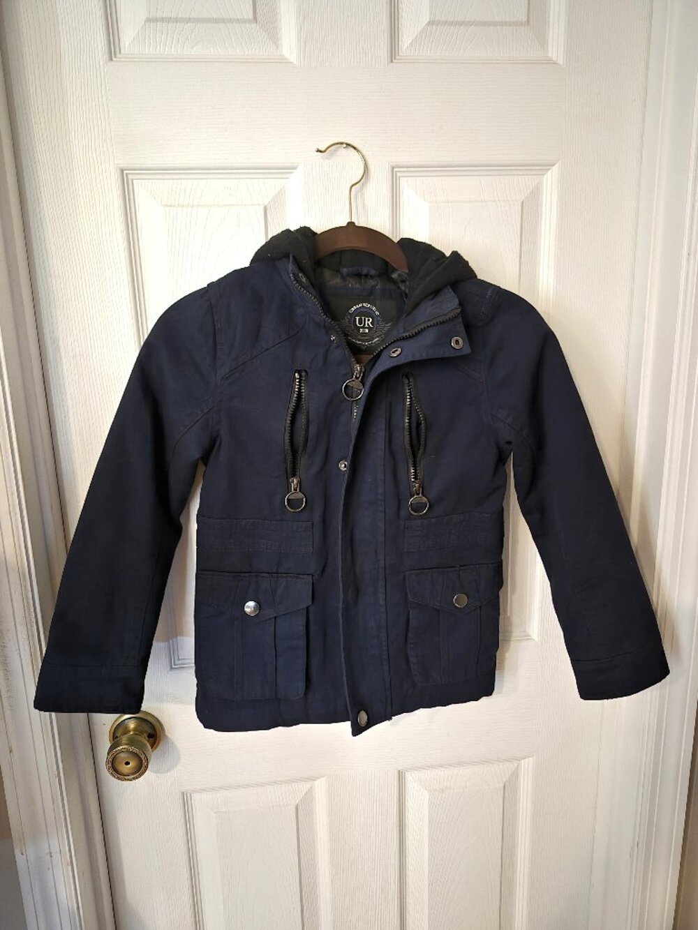 Boys Urban Republic Dark Navy and Black Hooded Jacket